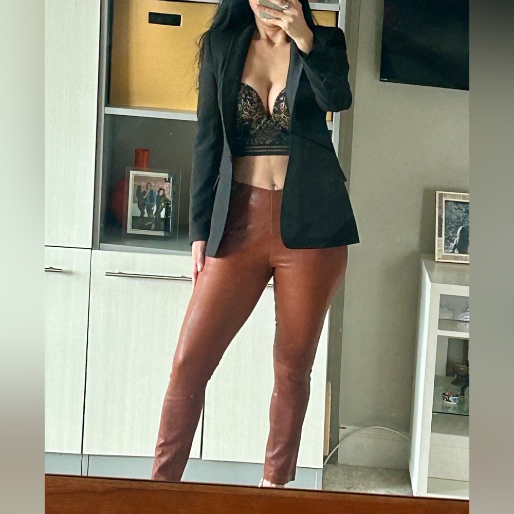 Women's Brown Leather Pants